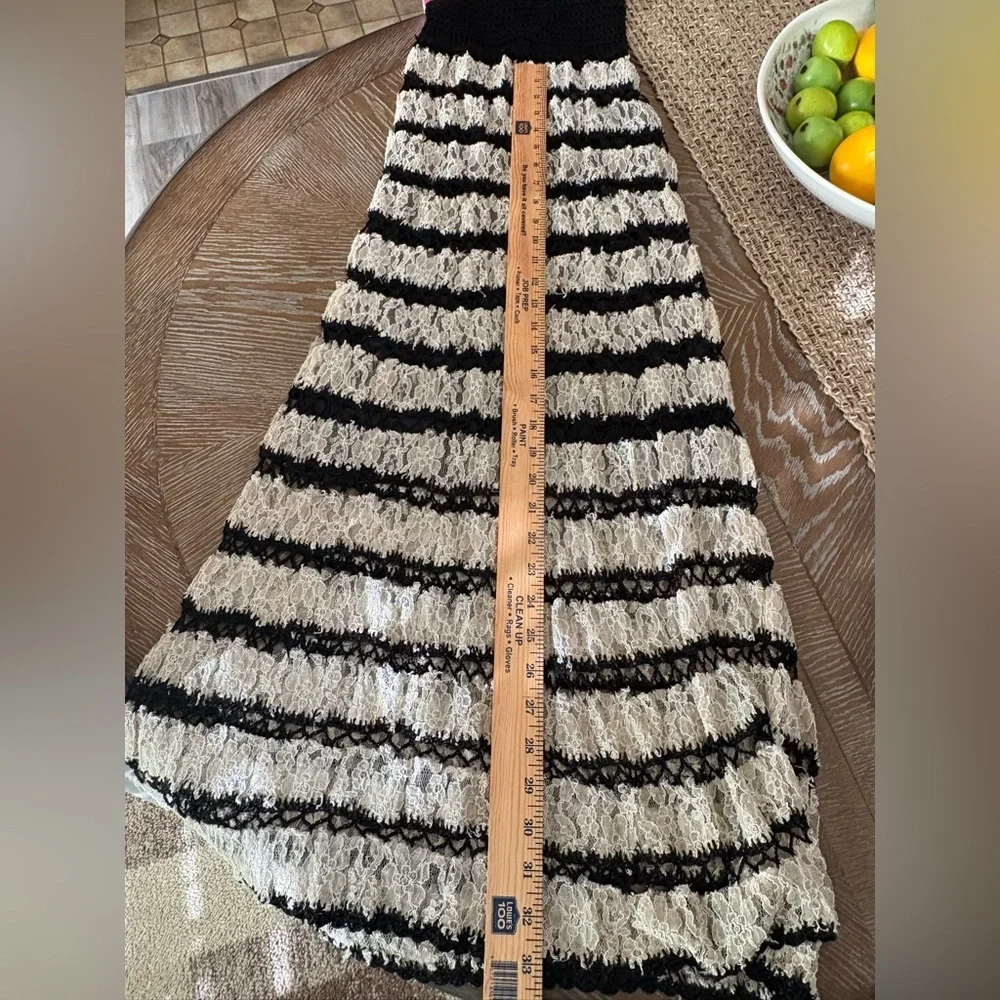 Free People black combo striped knit midi dress size Small